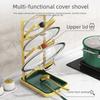 Multi-Function Kitchen Rack: Light Luxury Storage for Pot Covers and Utensils