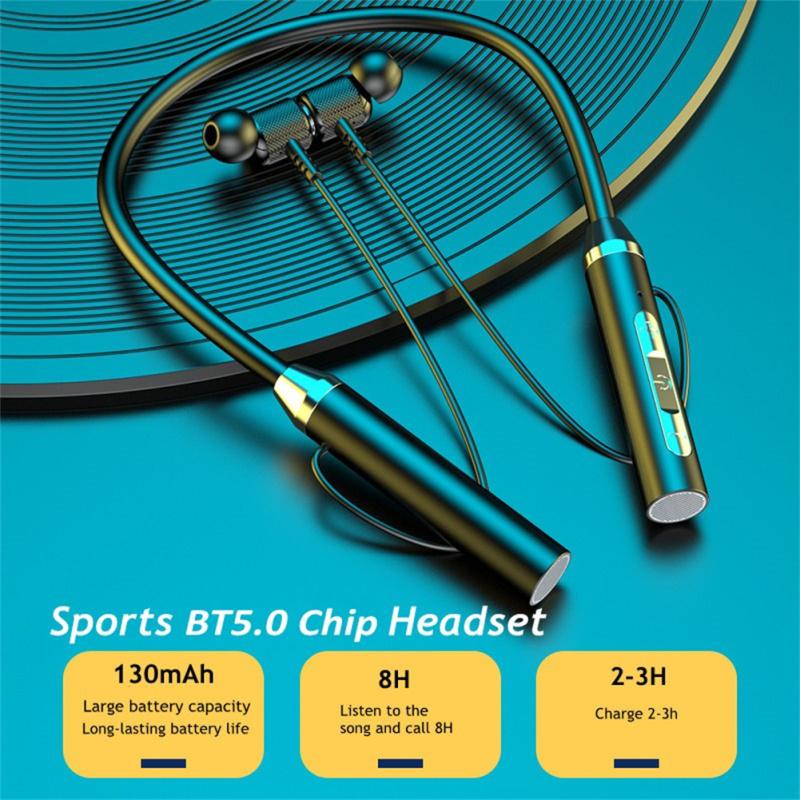 Wireless Bluetooth-compatible 5.2 Headphones Hanging Neck Stereo Noise Cancelling Universal Sports