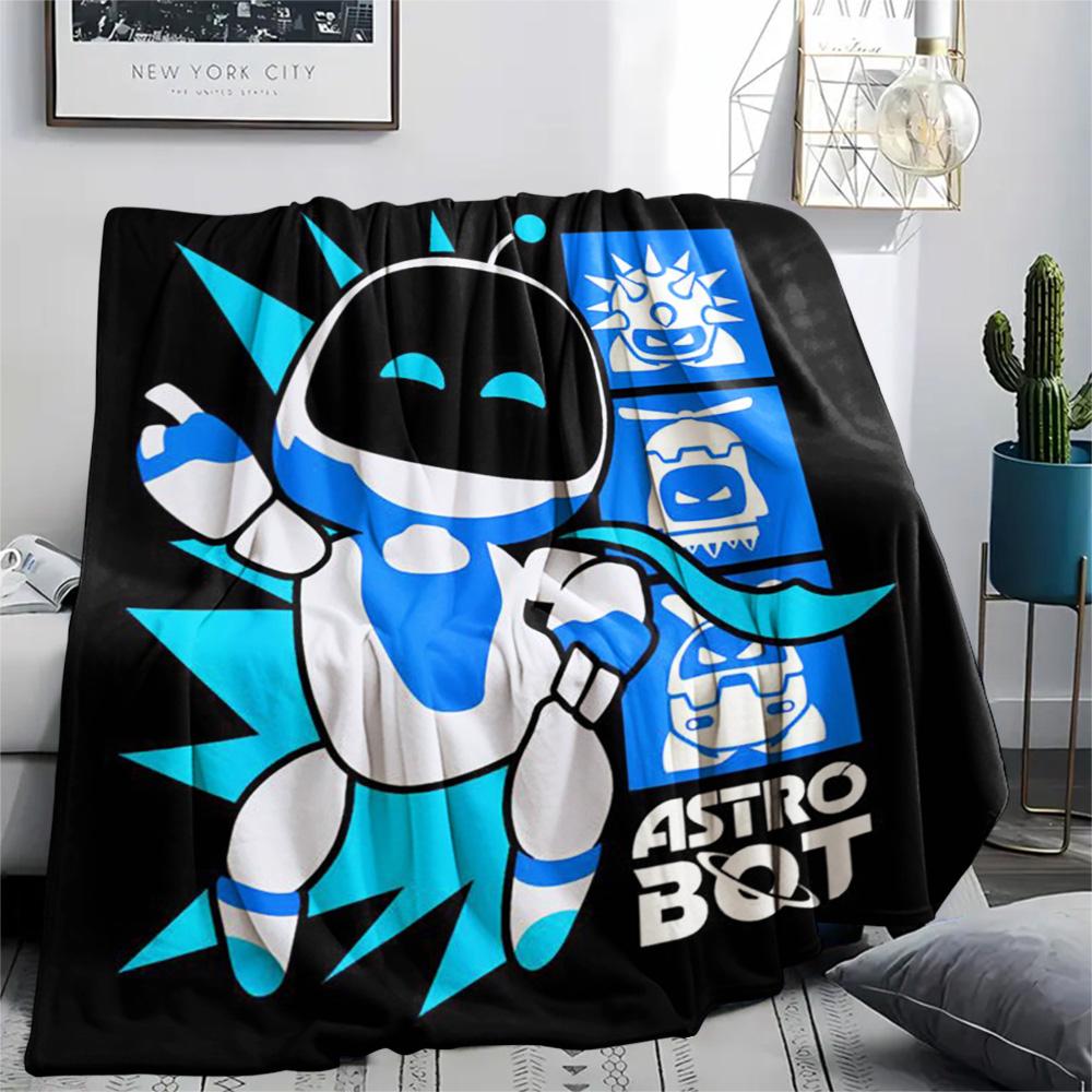 1PC ASTRO BOT Patterned Flannel Blanket Suitable For All Seasons for Home Decor Warmth and Comfort Gifts Holiday Present