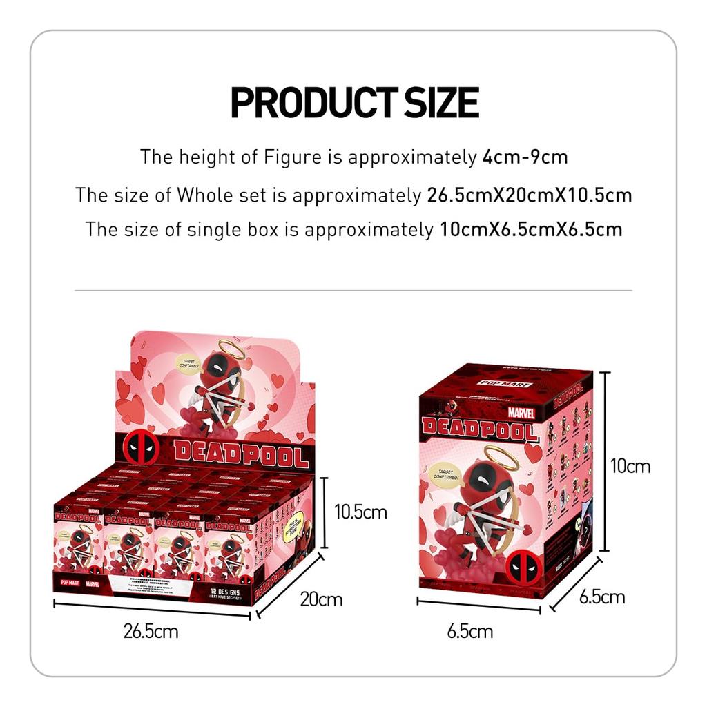 POP MART MARVEL Deadpool Series Box of Pop Mart Gachapon Blind Box Plastic Premium PVC Soft Original Birthday Gifts [Assorted 12] Figures, Models,
