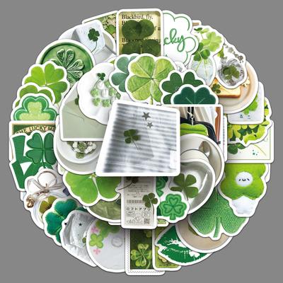 50 Наклеек в стиле граффити с четырехлистным клевером, персонализированные маленькие свежие декоративные наклейки для ноутбука, планшета