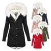 Women's Winter Parka Coat with Faux Fur Hood, Multiple Colors, Button & Zipper Closure, Adjustable Waist