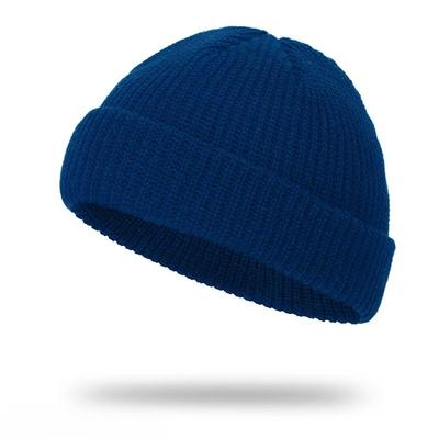 Мужская зимняя теплая однотонная вязаная шерстяная шапка-пуловер, лыжная шапка, модный аксессуар для осени и зимы