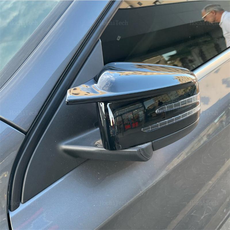 Крышка зеркала с узором из углеродного волокна, черная накладка на зеркало для Mercedes-Benz C W204 E W212 W176 W246 CLS C218 GLA