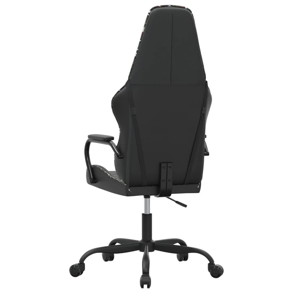 Gaming Chair with Massage Function Camouflage Color Black Artificial Leather