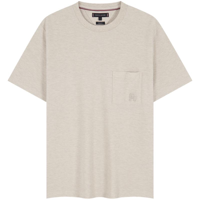 Tommy Hilfiger Мужская повседневная футболка с коротким рукавом из хлопкового пике с вышитым карманом MW0MW39365