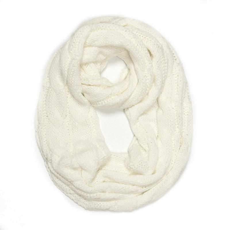 Новый женский однотонный шерстяной шарф-снуд с косами, зимний утеплитель для шеи, воротник-хомут, круглые шарфы
