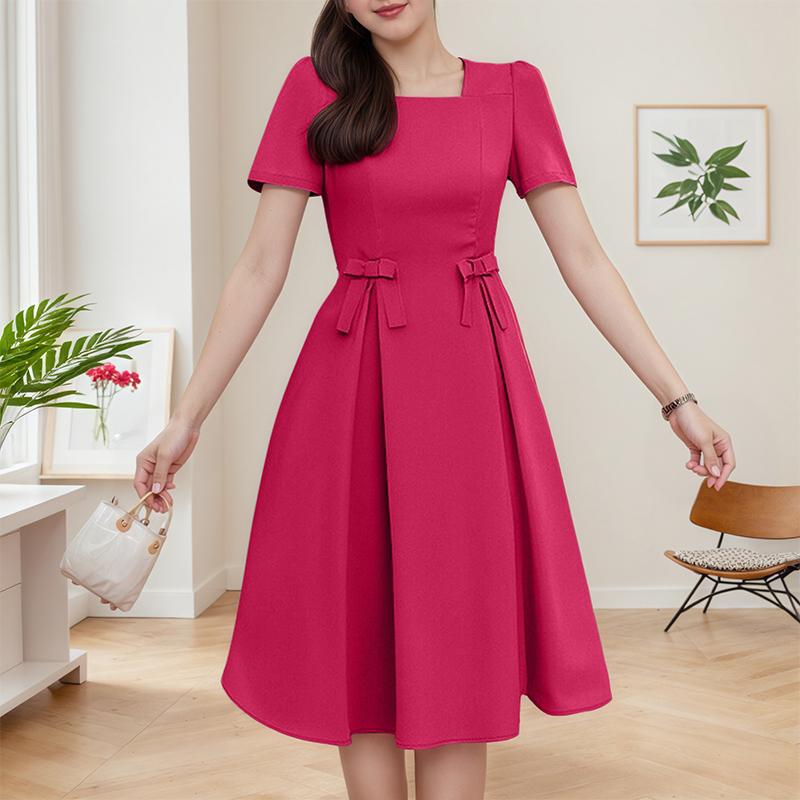 ZANZEA Женское повседневное летнее платье А-силуэта с квадратным вырезом и короткими рукавами