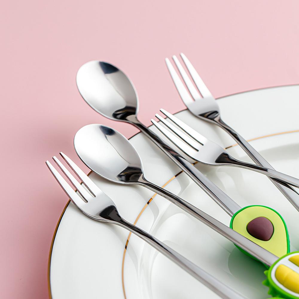 Steel Sugar Ice Cream Kitchen Tool Dinnerware Cake Coffee Spoon Fruit Fork Teaspoon Stirring Spoon