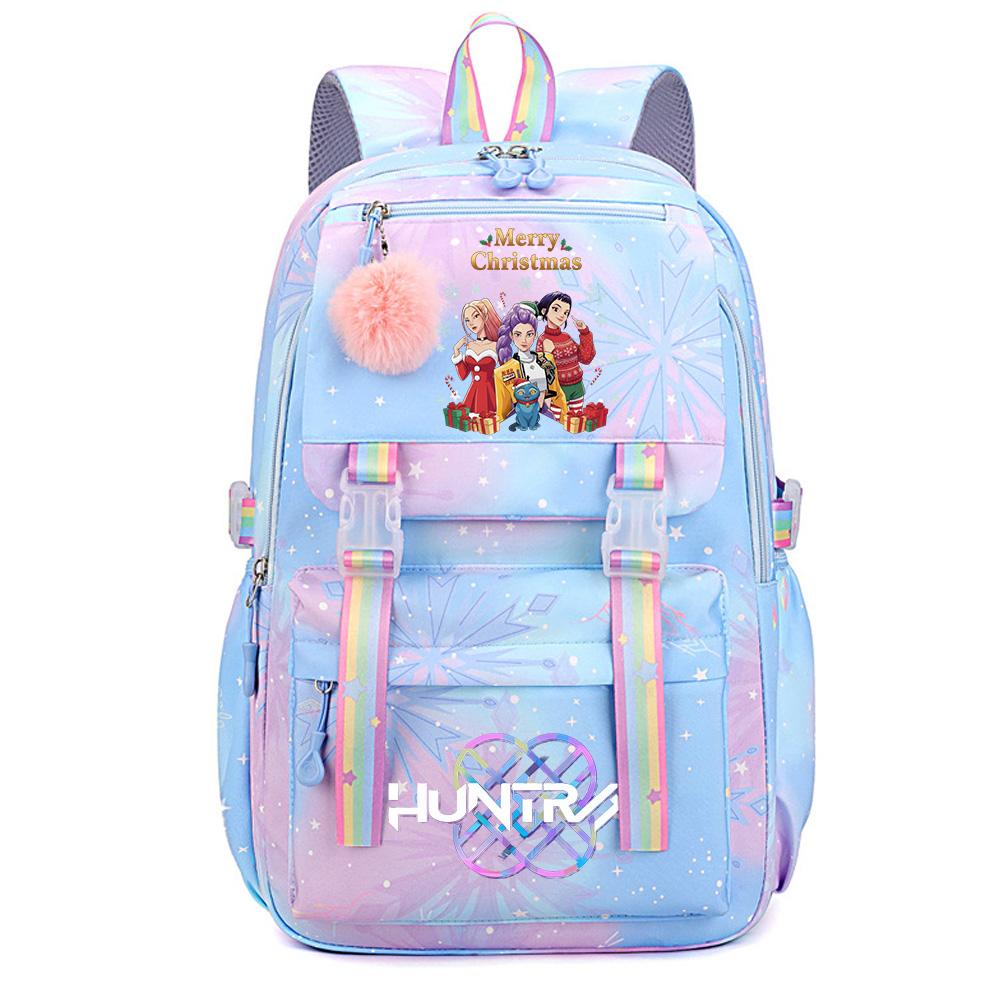 Christmas K-Pop Demon Hunters Printed Large Capacity Waterproof Backpack Teenger Student Girl Boy Schoolbag Bookbag Women Large Capacity Travel Bag