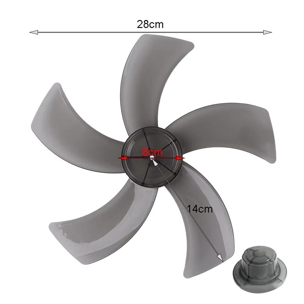 1Pcs 5 Blades Plastic Fan Blade With Nut Cover Table Fanner Accessories For Standing Pedestal