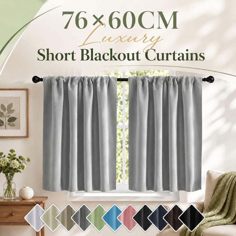 1PC Washable Short Blackout Curtains 76×60CM Partition Curtain Durable Kitchen Curtain Multipurpose