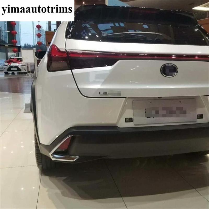 For Lexus UX 200 250H  - 2024 Rear Tail Bumper Fog Lights Lamps Eyelid Eyebrow Stripes Cover Kit Trim ABS Chrome Accessories