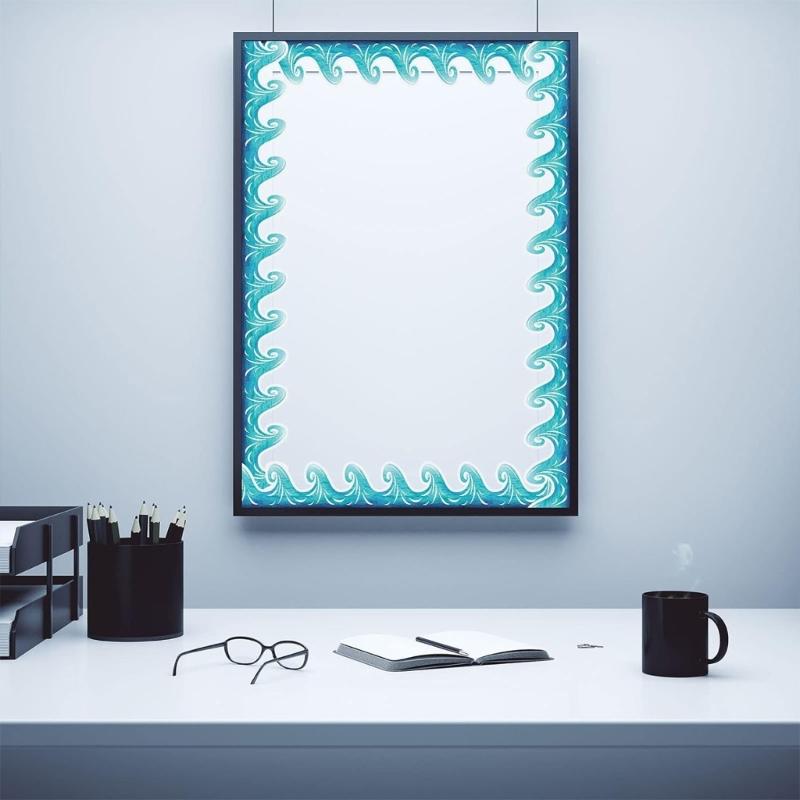 15 м Синяя Волнистая Декоративная Лента для Доски Объявлений для Класса Самоклеящаяся Наклейка для Отделки Доски Объявлений для Школы