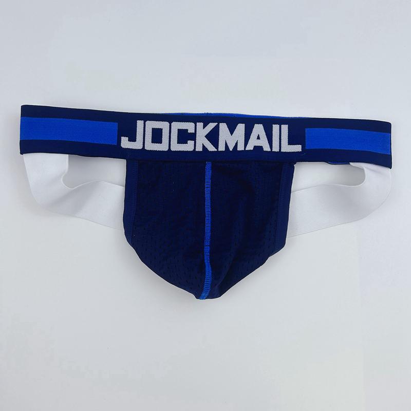 Бандажи JOCKMAIL, модные мужские стринги с низкой талией, нижнее белье, сетчатые дышащие сексуальные бандажи Halo, спортивные повседневные мужские трусы-стринги