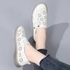 35-41 Women's Large Breathable Fashion Flat Leather Shoes with Hollow Out Shoes White Shoes Lefu Shoes