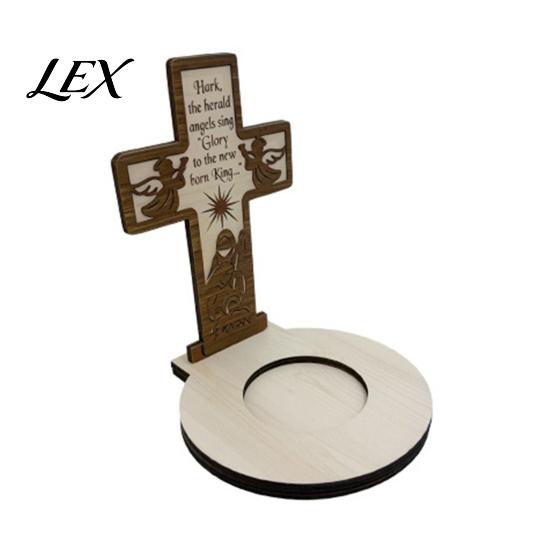Religious Themed Ornaments Wooden Candle Holder, Praying Angel Tabletop Tealight Stand, Christmas Atmosphere Supplies Decorative Candlestick