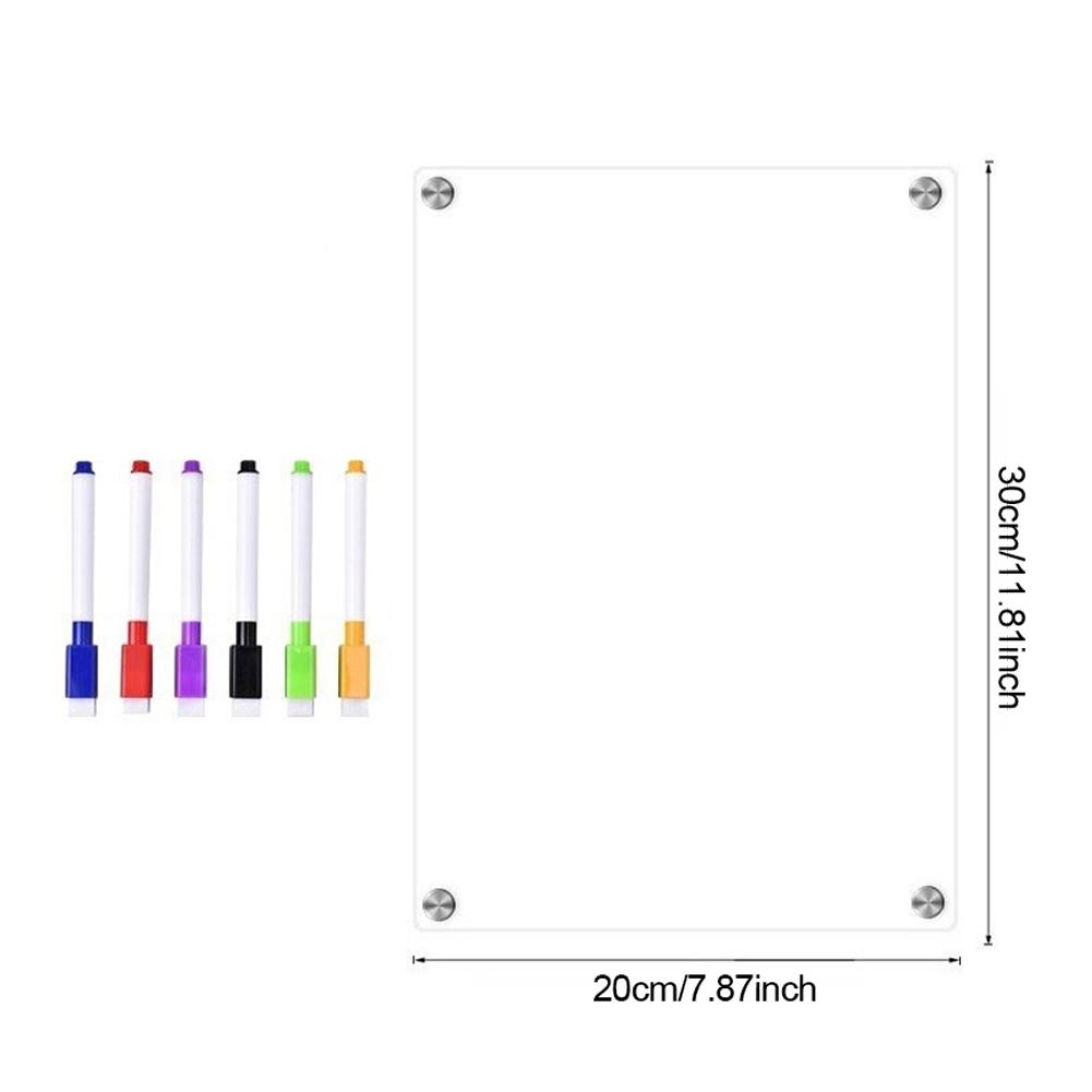 Magnetic Transparent Acrylic Week Plan Message Board Fridge Calendar Scratchable Magnetic Refrigerator Sticker