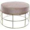 Pouf - DKD Home Decor - Doré Métal - Polyester Rose Clair - 60x60x37,5 Cm - Design Contemporain