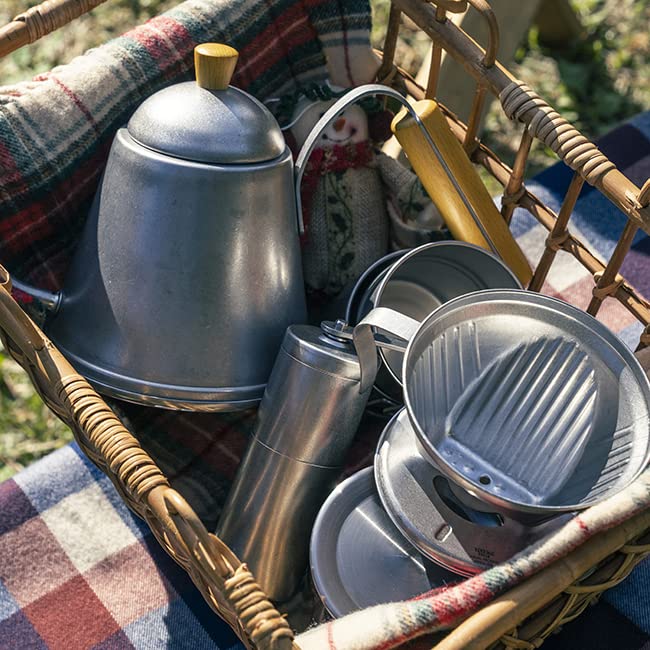 Vintage Inox Coffee Mill, Made In Japan, Authentic VINTAGEINOX, Hand Grinding, Ceramic Blade, Stainless Steel, Aged Finish, Shatterproof, Dishwasher