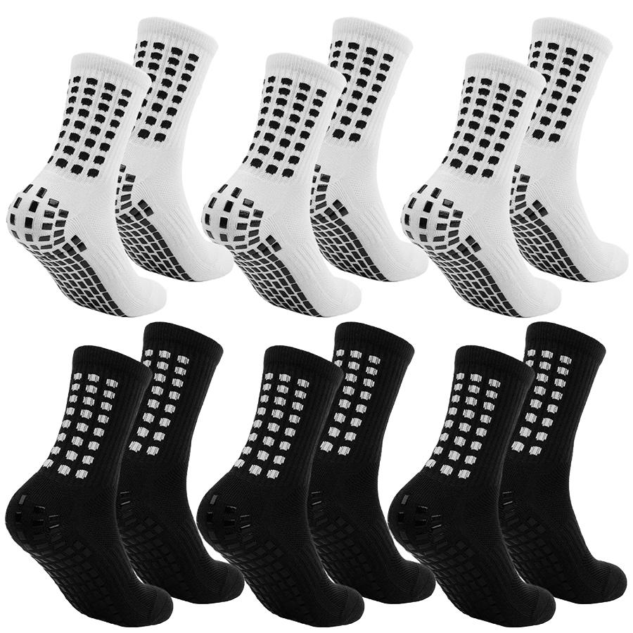 6 пар мужских женских профессиональных спортивных носков с нескользящей подошвой для футбола, баскетбола, бейсбола, регби, футбола, велоспорта, бега