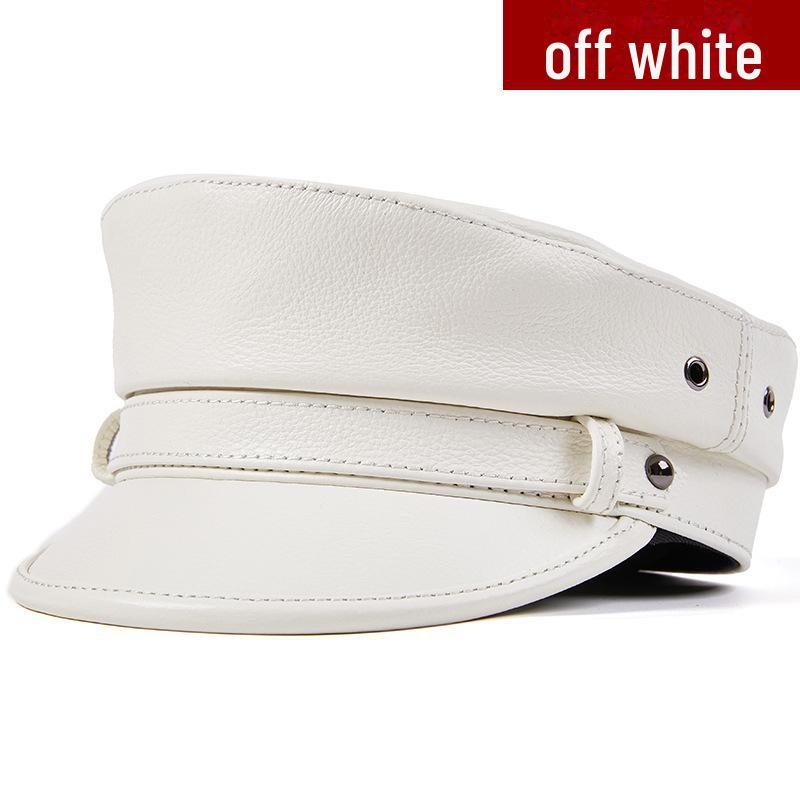 Унисекс натуральная кожа капитанская шляпа: Немецкий берет в стиле ретро-панк-мотоцикла Harley.