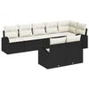 8-piece Garden Sofa Set with Black Rattan Cushions, 2-seater Garden Sofa with Storage and Cushions 3354756