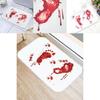 Halloween Cartoon Door Mat With Blood Footprint Pattern For Home Entryway Decor