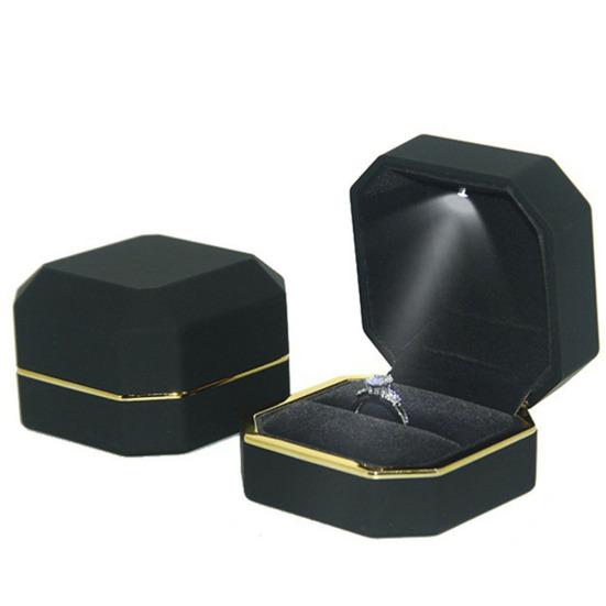 Восьмиугольный светодиодный светильник-кольцо, коробка для хранения ювелирных изделий, органайзер, подарок на день Святого Валентина