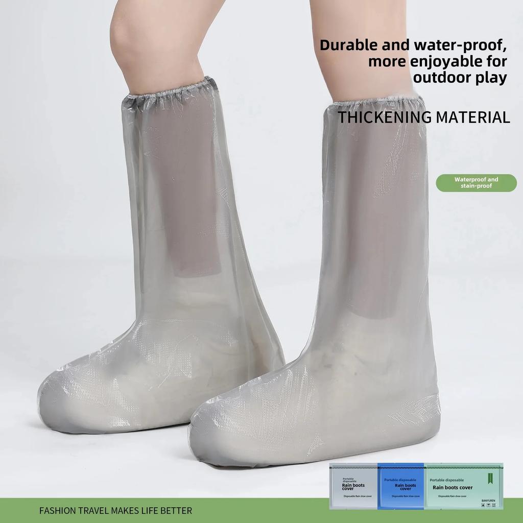 Портативные водонепроницаемые толстые прозрачные одноразовые бахилы - индивидуально упакованы для использования на открытом воздухе