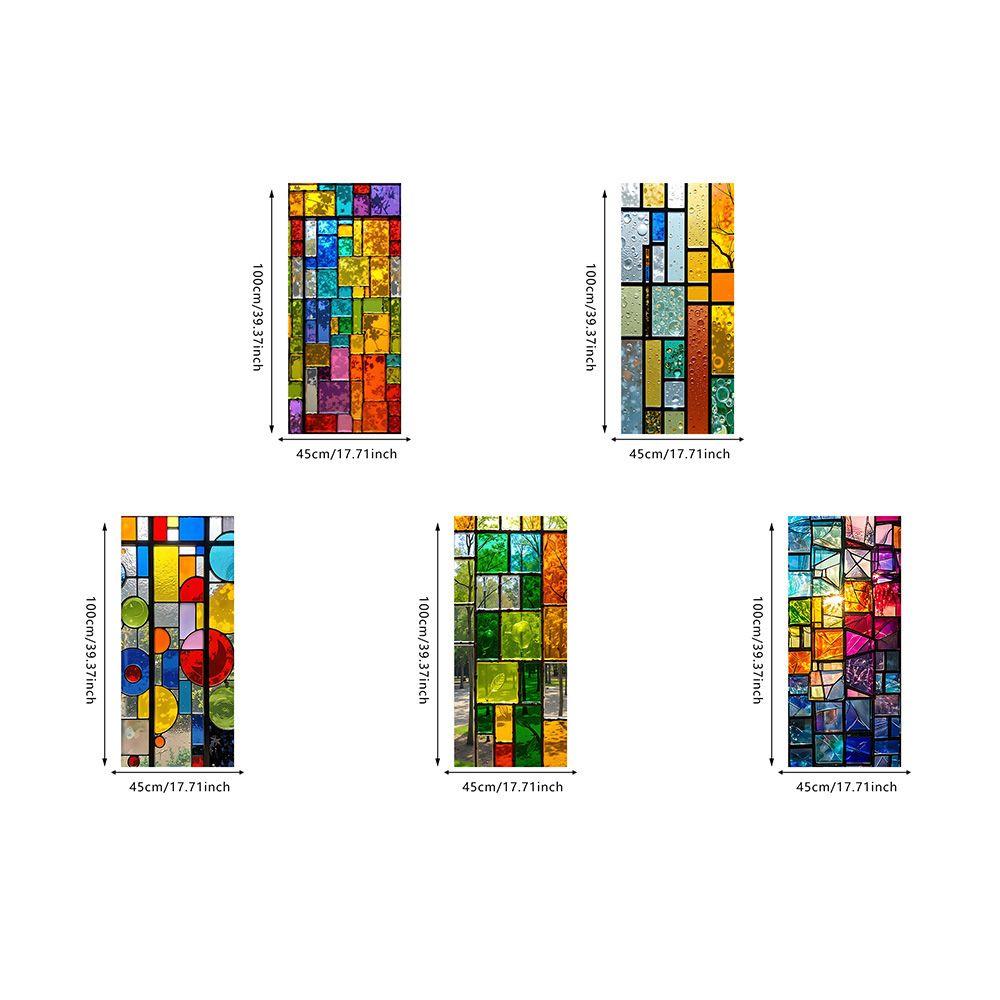 45*100cm Privacy Window Film Static Cling Frosted Window Film Stained Glass Stickers Glass Door