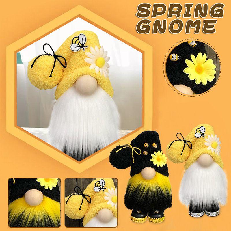 Bumble Bee Nordic Gnome Gonk Tomte Sunflower Plush Doll Ornament Decor Adorable Size With Black Yellow Colors