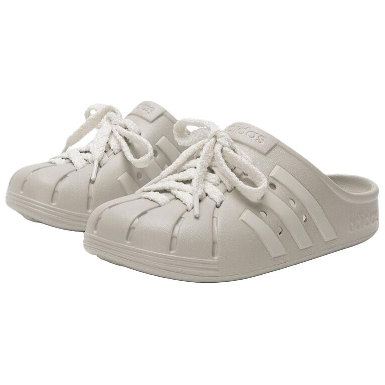 Adidas Adilette Clogs Simple Comfortable Non-Slip Closed-Toe Slippers Unisex Footwear Gray JQ2118