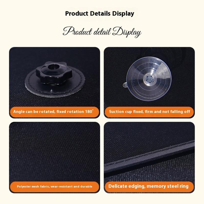 Полиэстеровый солнцезащитный козырек на боковое окно автомобиля, регулируемая защита от жары, универсальный для транспортного средства, установка на присосках