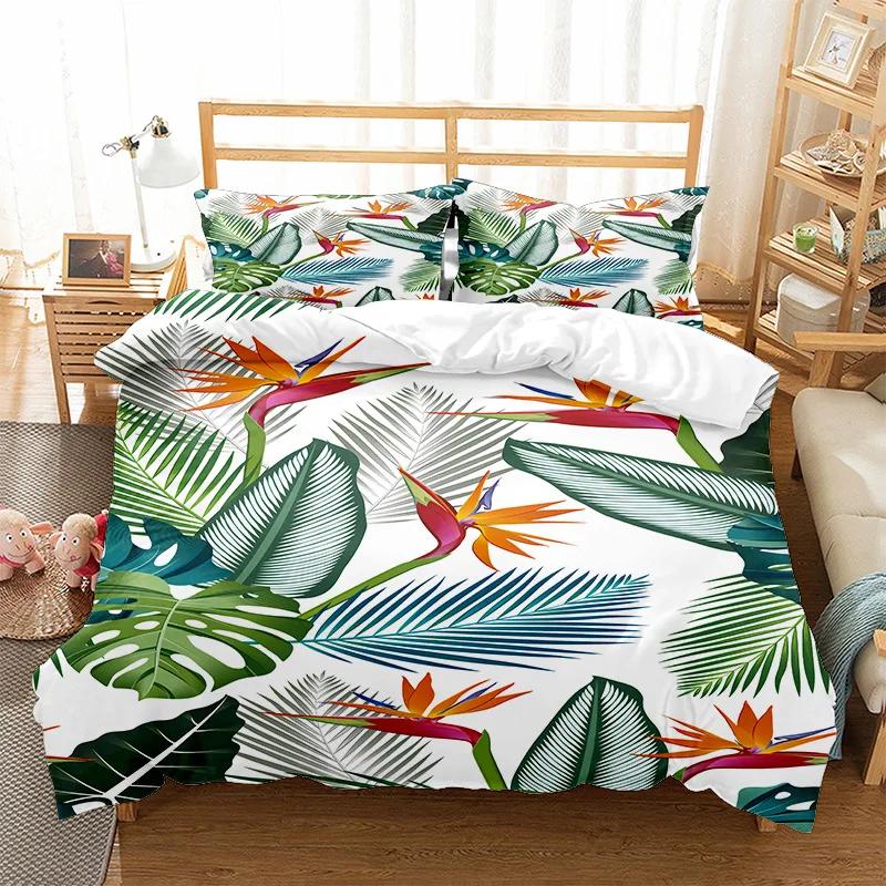 Японский пододеяльник Ветка цветущей сакуры Цветы Вишневый цвет Весеннее искусство Полиэстеровый постельный комплект Размер полный/кинг