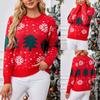 Women's Fashion Santa Claus Pattern Pullover Sweater Loose Lazy Cardigan
