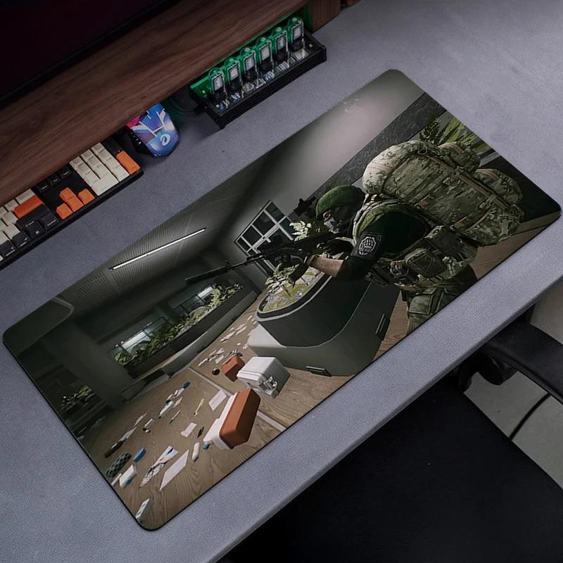 Игровой коврик для мыши Escape From Tarkov со сшитыми краями, для офисного компьютерного стола, клавиатуры, ноутбука и домашнего стола, нескользящая резиновая основа