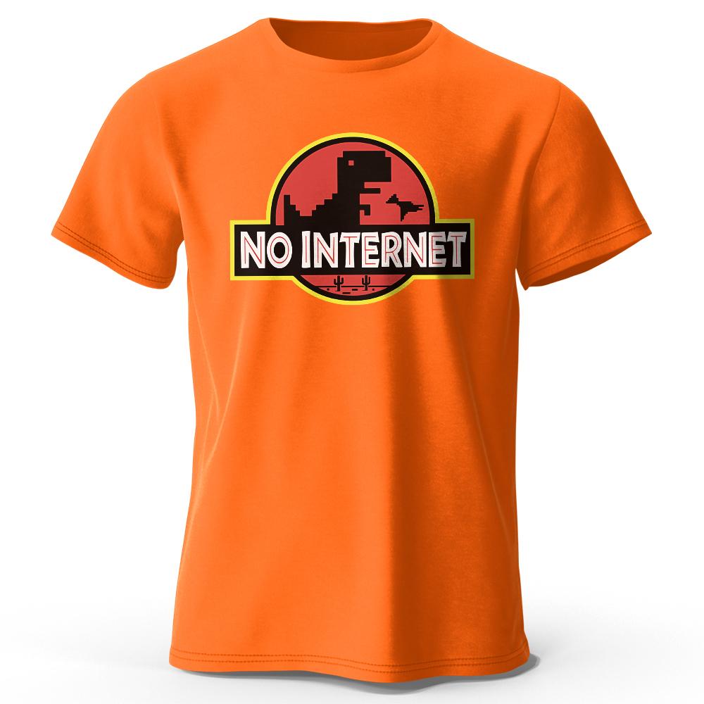 Мужская футболка с принтом «No Internet», 100% хлопок, свободные футболки с забавным графическим принтом для мужчин и женщин, летние топы