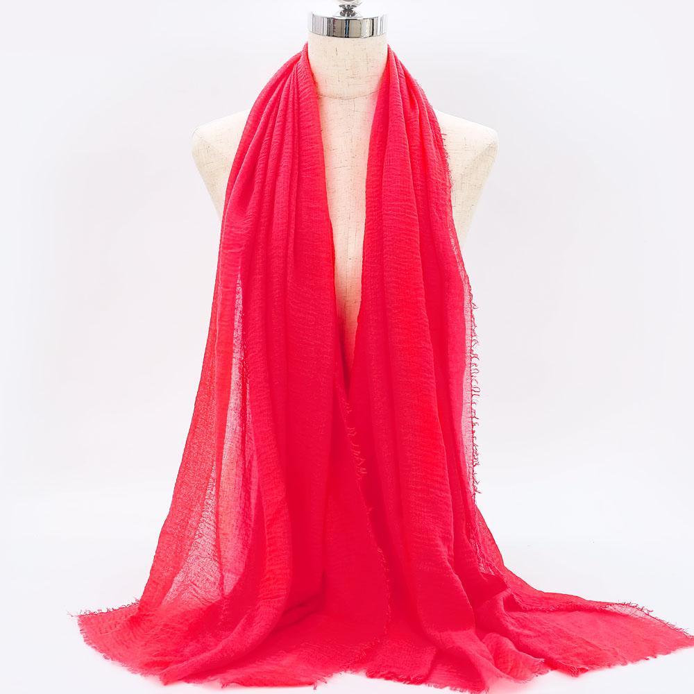 Big Size Crinkle Cotton Hijab Scarf Women Turban Muslim Shawl Plain Bandana Breathable Women's Shawls Foulard Hijab Hood Ramadan