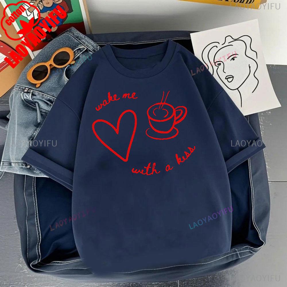 JUST KISS MENE CAN TALK LATER Letter Clothes SHUT UP Kiss Me Printed T-shirt Men Fashion Streetwear O-neck Short-sleeve