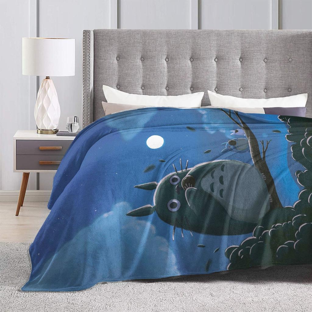 Anime Tonari No Totoro blanket Cover Fleece T-Totoros Cute Warm Throw blanket for Home Couch Bedroom Quilt