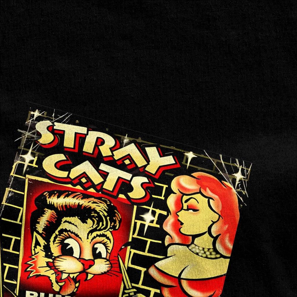 Мужская Женская Футболка Stray Cats Brian Setzer Футболки Популярная Винтажная Музыкальная Группа Летние Футболки Y2K Смешная Хлопковая Одежда Подарок