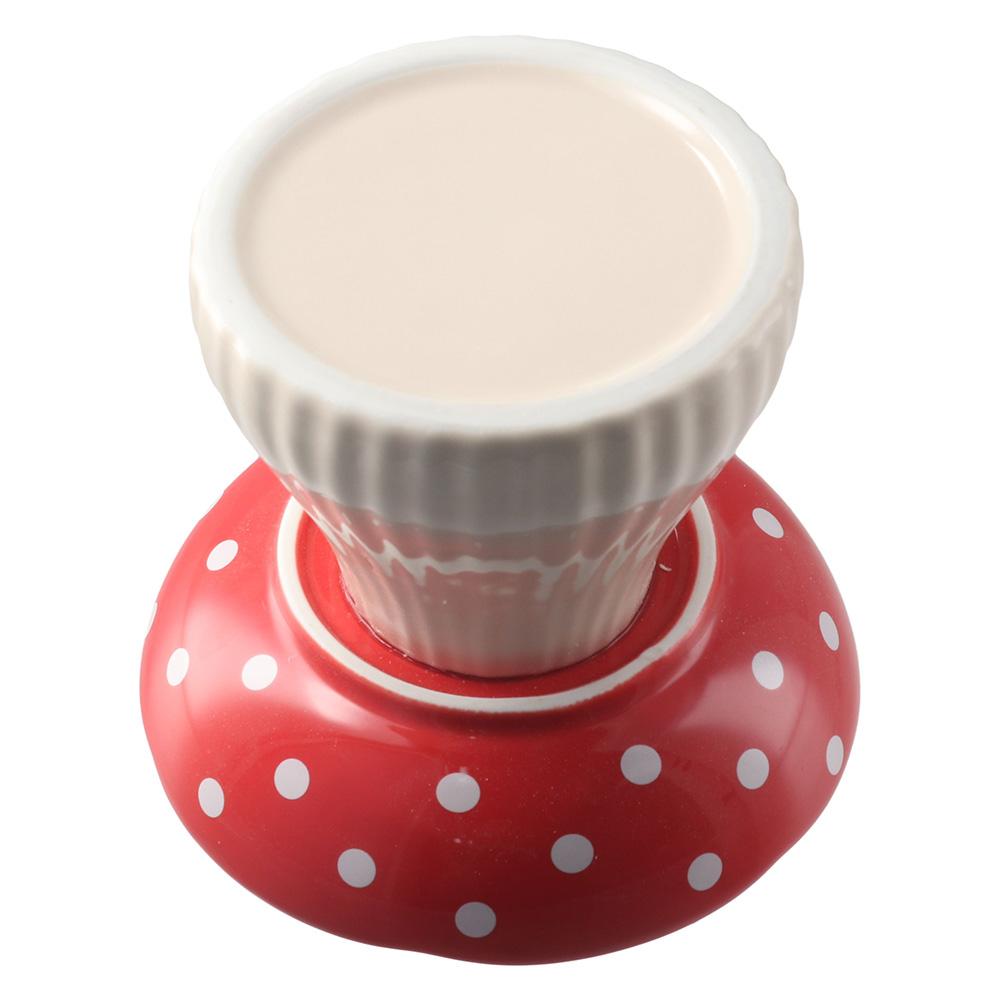 5.9*5.9*4.7 Inches Mushroom Cat Food Bowl Red Cat Food Basin Cute Elevated Cat Bowls