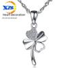 Korean Style Four-Leaf Clover Diamond Pendant Necklace for Women