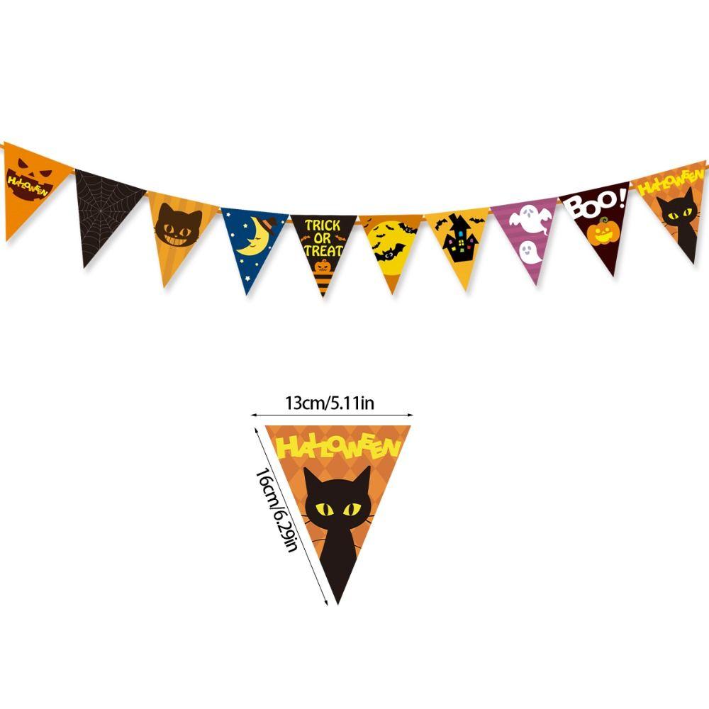 Bat Halloween Birthday Flags Ghost Ghost Decor Flag Creative Witch Pumpkin Pull Flags  Scene Layout