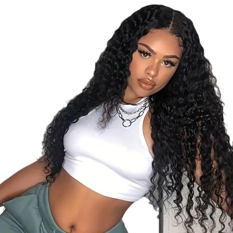 Fashion front lace 13*4 chemical fiber headgear African hot selling small coiled tube long curly wig
