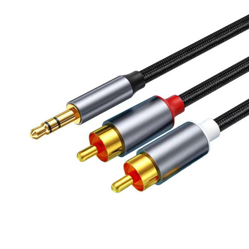 1.2m 3.5mm To Dual RCA Audio Cable for Speaker Amplifier Connection