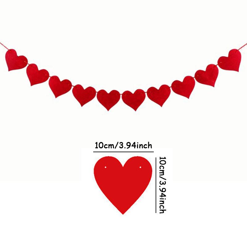 1set Valentine Day Banner Love Heart Paper Banners I Love You Anniversary Hanging Garland Party Supply