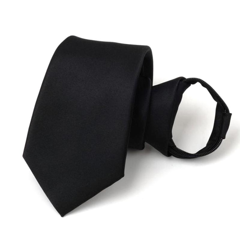 Black Clip On Men Tie Security Ties For Men Women Unisex Tie Clothing Necktie