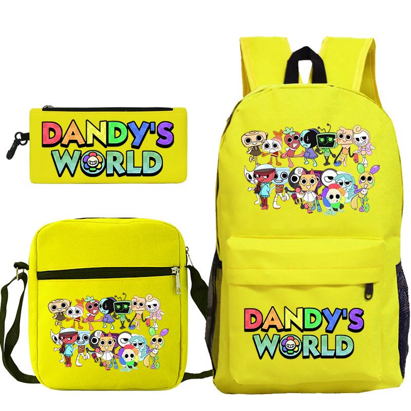 Товары по игре Dandy's World, школьный рюкзак для начальной и средней школы из трех частей, популярный детский рюкзак